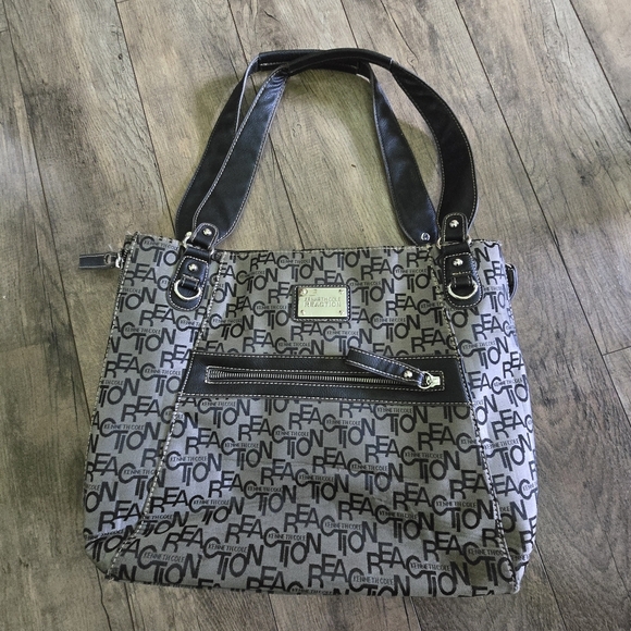 Kenneth Cole Reaction Black and Gray Tote Bag - Picture 3 of 12